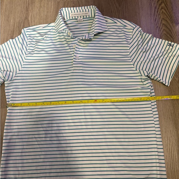 Holderness & Bourne Shirt Men's S Blue Striped The Saxton Golf Polo Short Sleeve - Picture 5 of 7